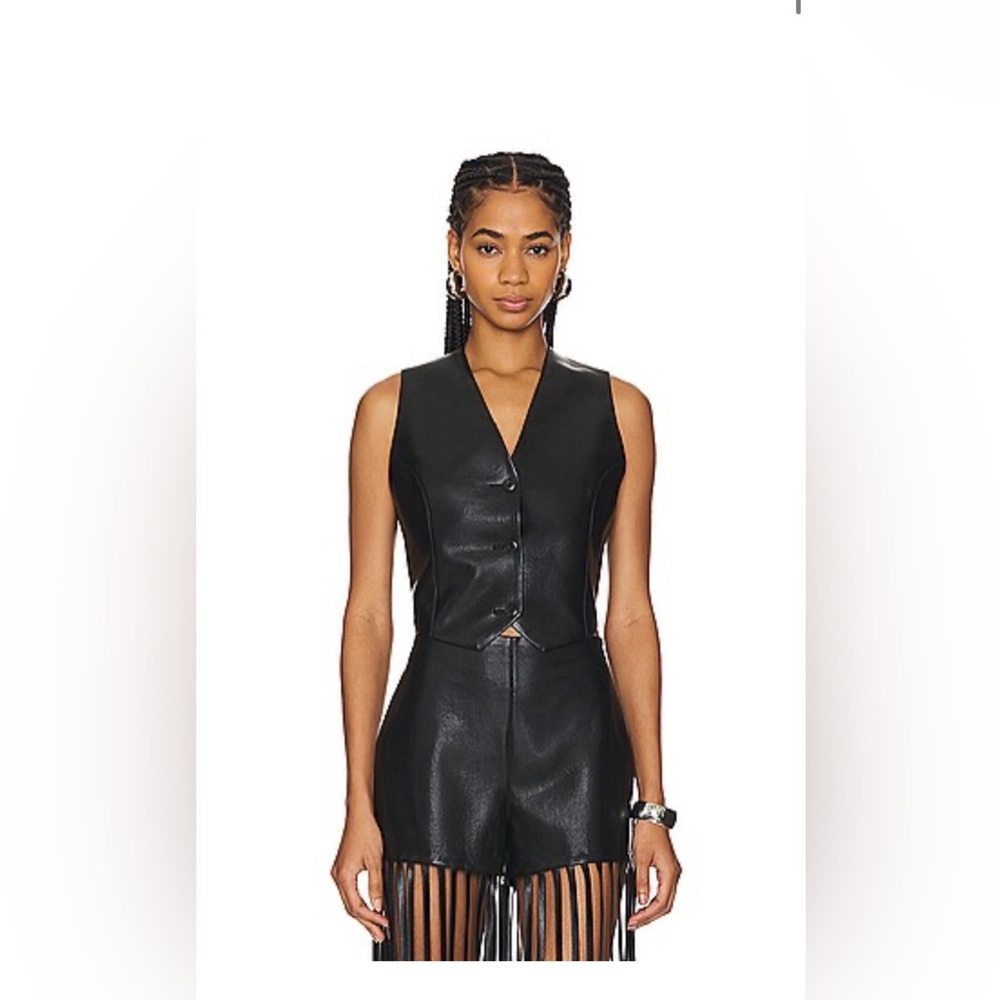 Like New! Nanushka Arnona cropped leather vest, size M